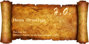 Hess Orsolya névjegykártya